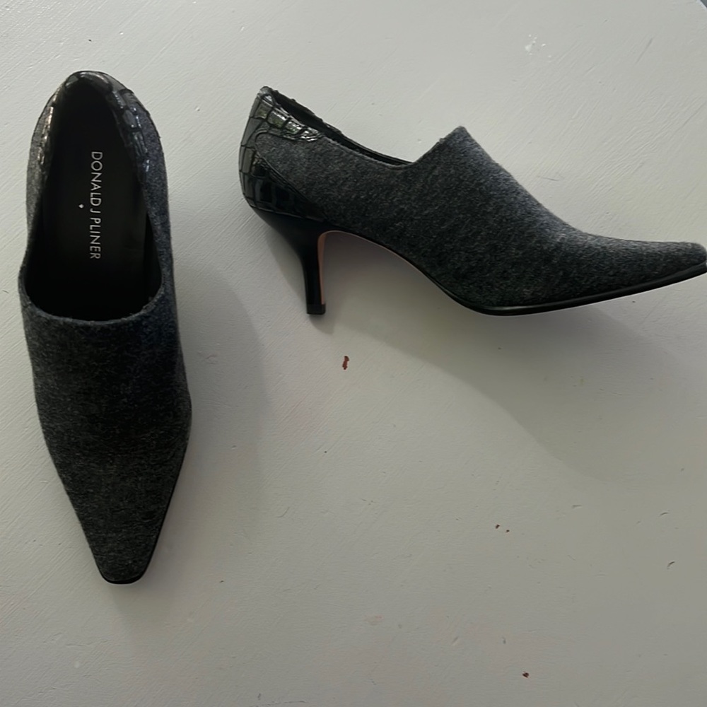 Donald J. Pliner Gray Textured Ankle Booties
